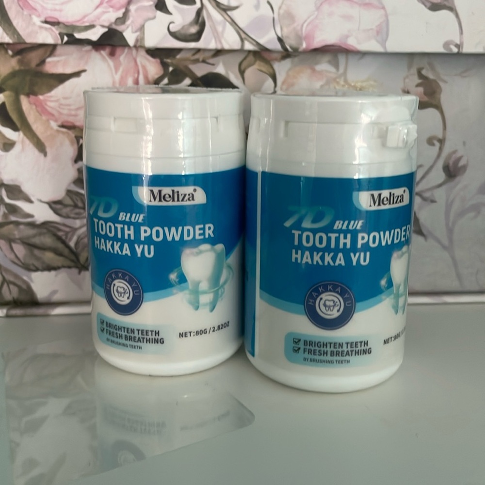 2 pck of tooth powder (healthier than toothpaste)